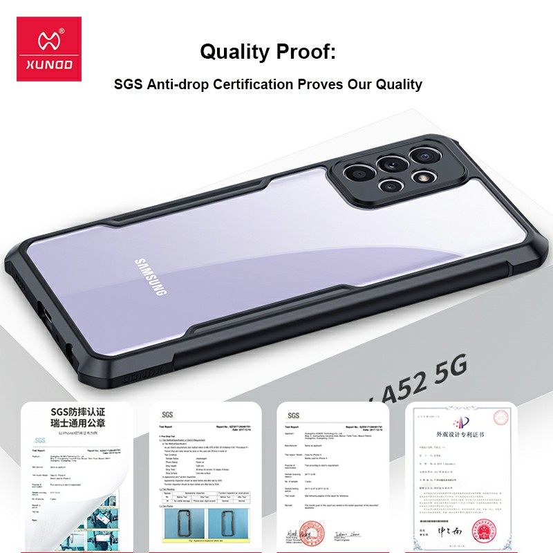 Ốp lưng Samsung A72 / A72 5G Hiệu XUNDD lưng trong viền màu cao cấp bảo vệ toàn diện