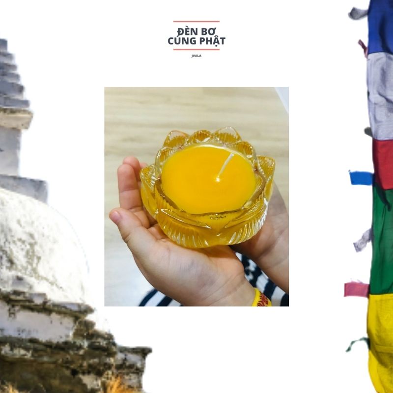 Đèn bơ cúng Phật JVALA - Lotus