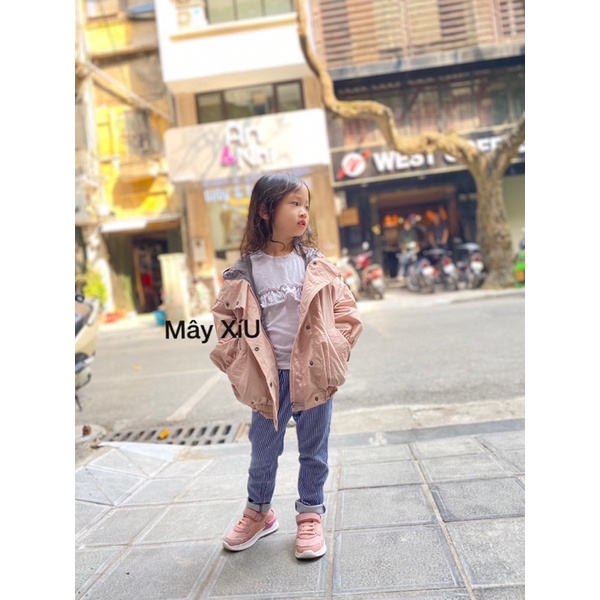 (100,110,120,130)Áo khoác gió 2 lớp siêu nhẹ Hàn Quốc hồng Moimoln