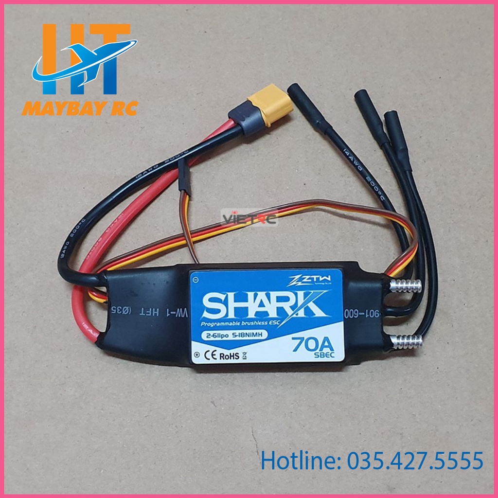 ESC ZTW Shark 30A/40A/50A/60A/70A/80A tản nhiệt nước để chế tàu/cano điều khiển từ xa