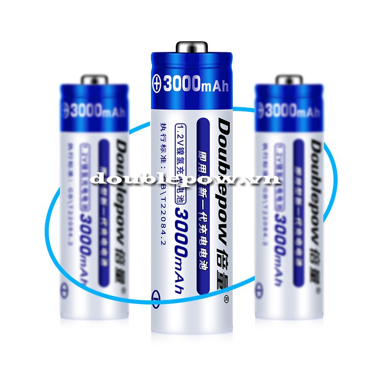 Pin tiểu sạc Doublepow cỡ AA 3000mAh 1.2V dung lượng thật chính hãng