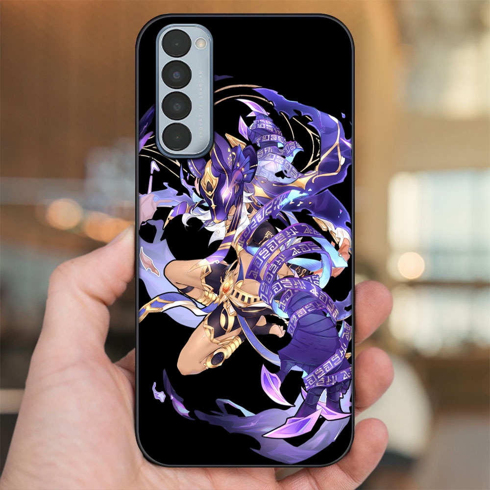 Ốp lưng Oppo Reno 4 Pro viền đen in hình Cyno Genshin Impact
