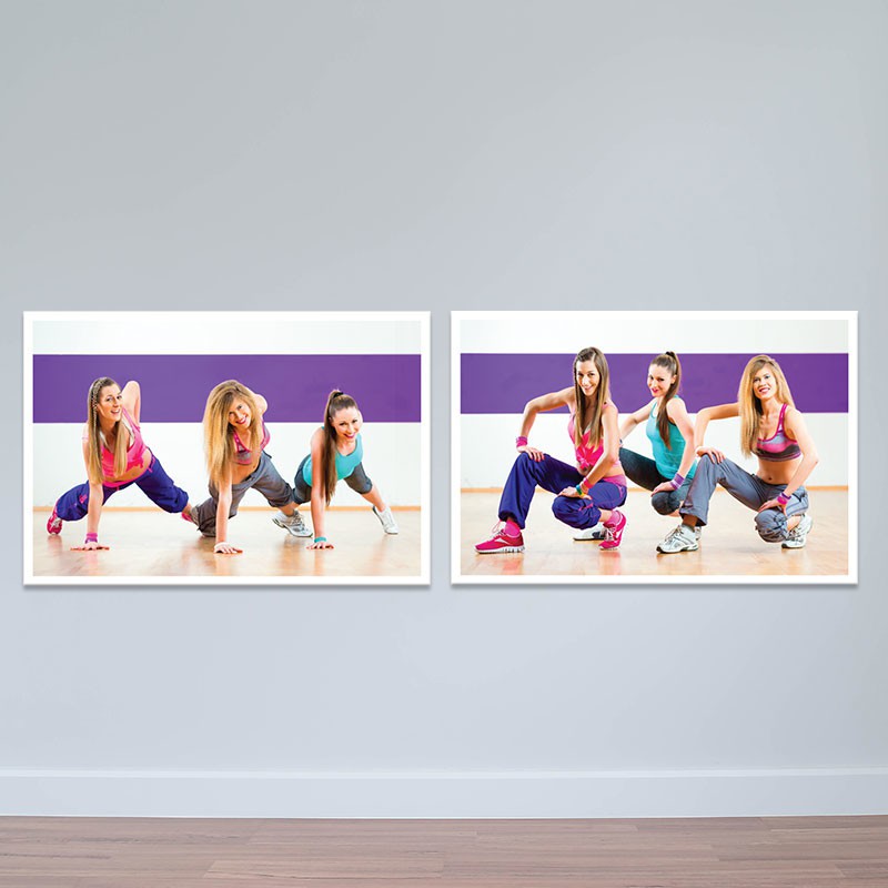 Bộ 2 tranh treo phòng tập aerobic | Tranh thể dục nhịp điệu T3851