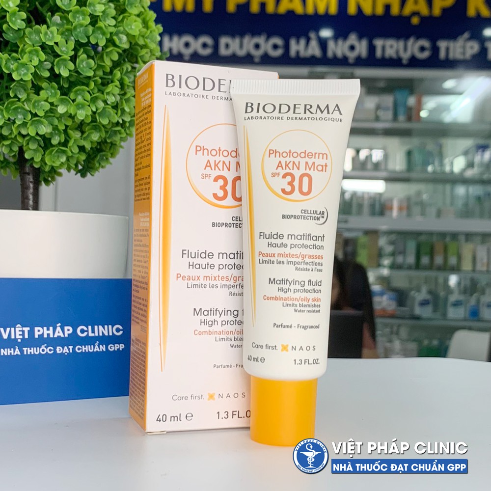 Kem chống nắng Bioderma Photoderm Akn Mat SPF30+, Aquafluide SPF50+