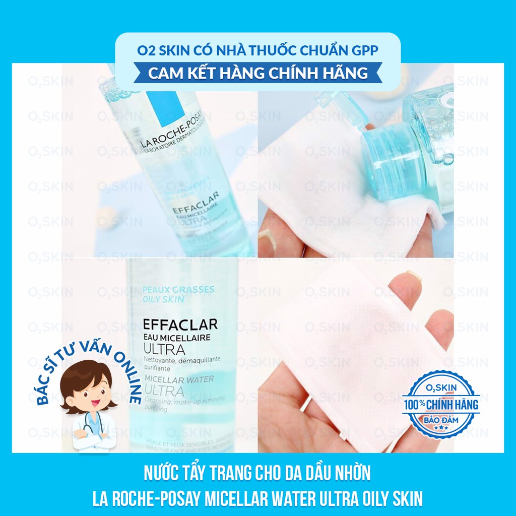 NƯỚC TẨY TRANG CHO DA DẦU 💗 FREESHIP / BÁC SĨ DA LIỄU KHÁM DA ONLINE 🍓 LA ROCHE-POSAY MICELLAR WATER ULTRA OILY SKIN