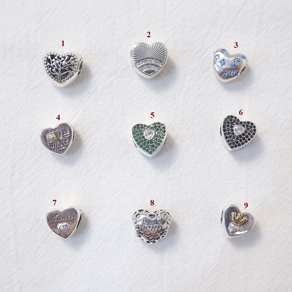 [Charm bạc 925 cao cấp] Charm trái tim in hình thành viên trong gia đình- Mã sản phẩm VENUSFML