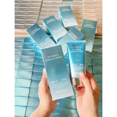 Kem Chống Nắng Farm Stay Hyaluronic UV Shield Sun Block Cream SPF50+ PA+++ 70g