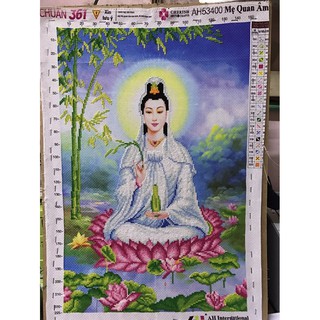 Tranh thêu Quan Âm ms 53400 <chưa thêu>