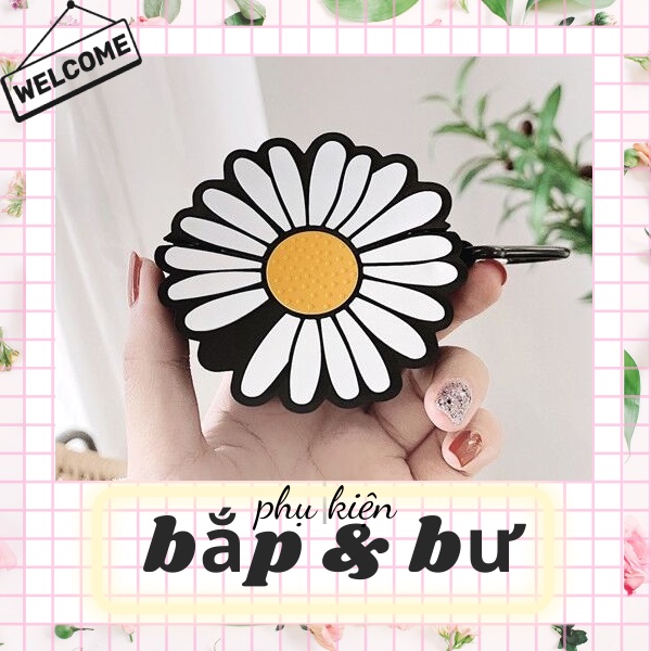 Vỏ bảo vệ bao đựng tai nghe Airpod 1/Airpod 2-Mã ốp hoa cúc