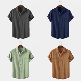 Áo Sơ Mi Đũi Nam Ngắn Tay Chất Đũi Mềm Mát Mặc Nhẹ
