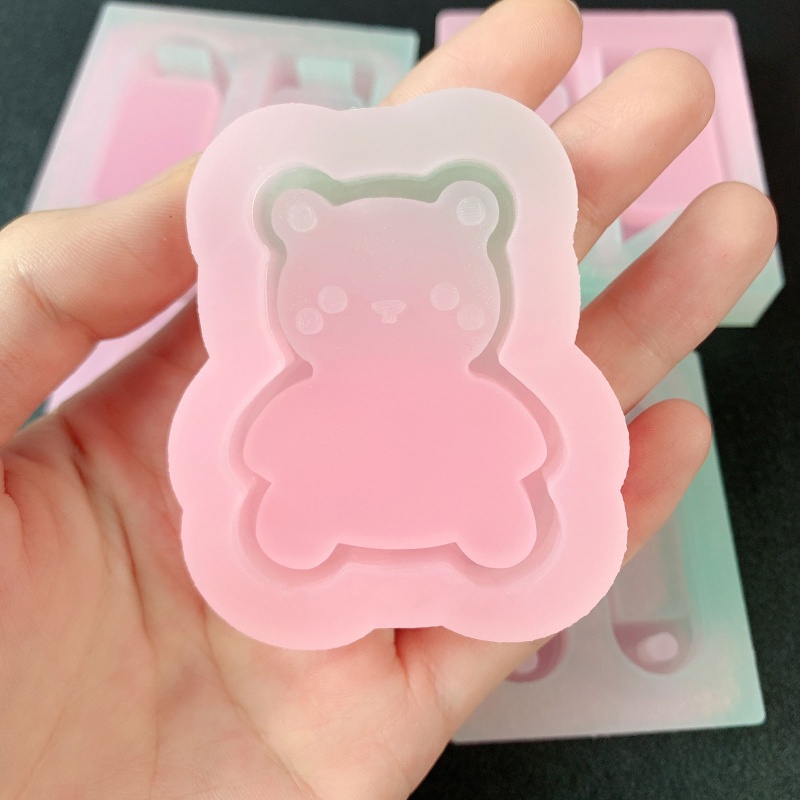 Khuôn Silicone Làm Móc Khóa Hình Chú Gấu Nhỏ