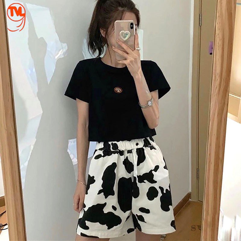 Quần short nữ TVL1999, quần đùi nữ bò sữa ống rộng cạp chun chất liệu cotton cao cấp đem lại cảm giác thoải mái | BigBuy360 - bigbuy360.vn