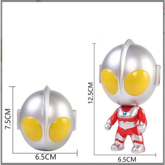 Đồ Chơi Mô Hình Ultraman, Siêu Nhân Đầu Bự, Đồ Chơi Lắp Ghép Cho Bé, Size Mini 02144