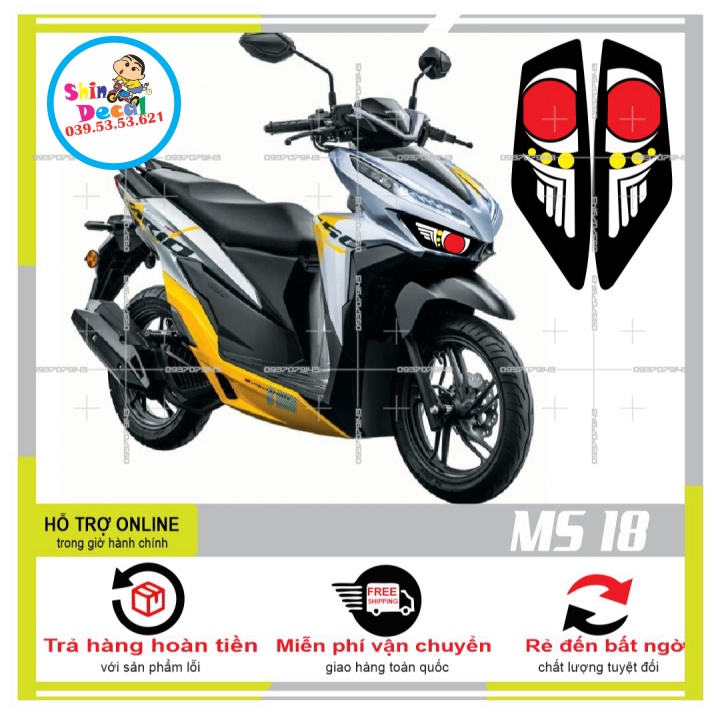 TEM DÁN ĐÈN SƯƠNG MÙ XE VARIO 2020(DECAL TRONG SUỐT) MS 18 - SHINDECAL2
