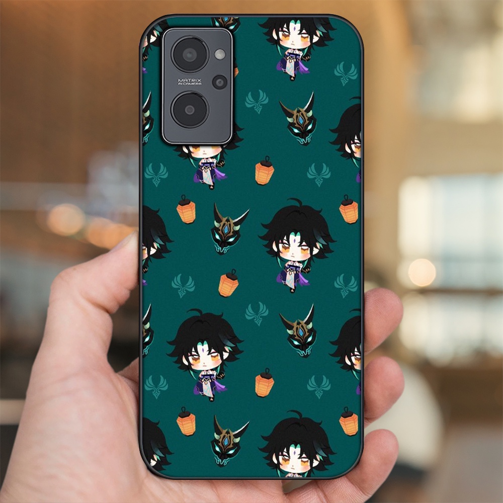 Ốp lưng Realme 9i viền đen in hình Xiao Genshin Impact