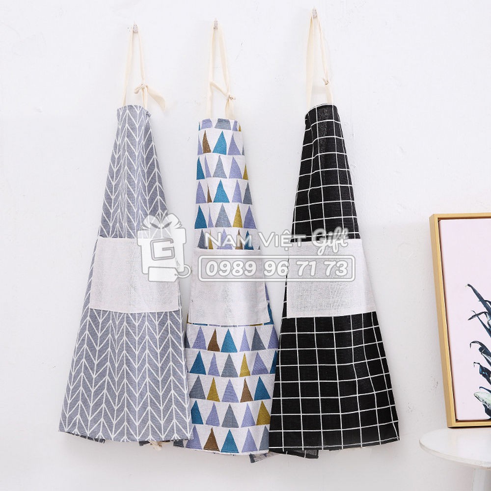 Tạp Dề Cotton Linen Phong Cách Hàn Quốc Tối Giản