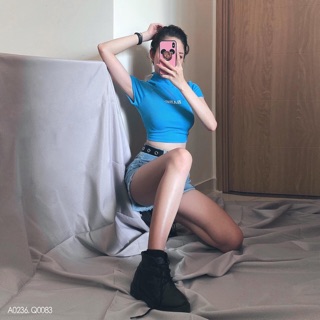 Áo Croptop Cổ Lọ Bae💕