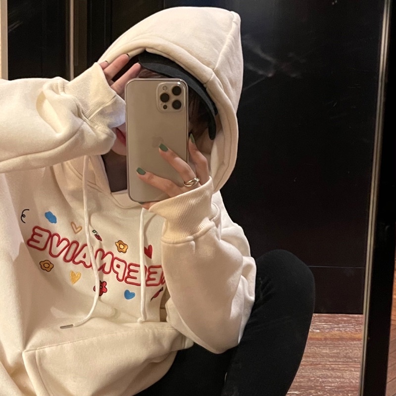 Áo hoodie nỉ unisex Homies liền mũ có túi thêu chữ NAIVE | BigBuy360 - bigbuy360.vn