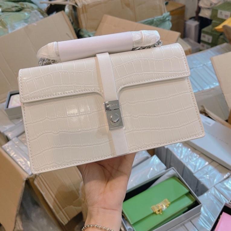 Túi pê rô vân rắn 2 ngăn size 24 hàng cao cấp