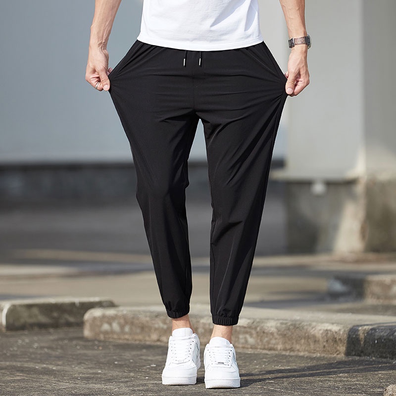 Quần Dài Bằng Lụa Mát Thiết Kế Mỏng Kiểu Dáng Đơn Giản Thời Trang Mùa Hè Cho Nam Size M-4XL