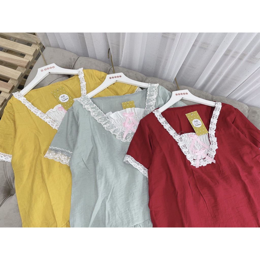 (Bộ quần áo) Set mặc ngủ chất đũi mát form rộng mặc thoải mái Hàng QCCC | BigBuy360 - bigbuy360.vn