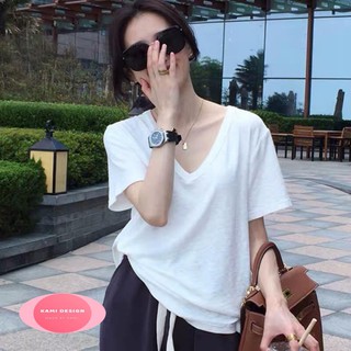 Áo phông  cổ tim đẹp Ảnh thật