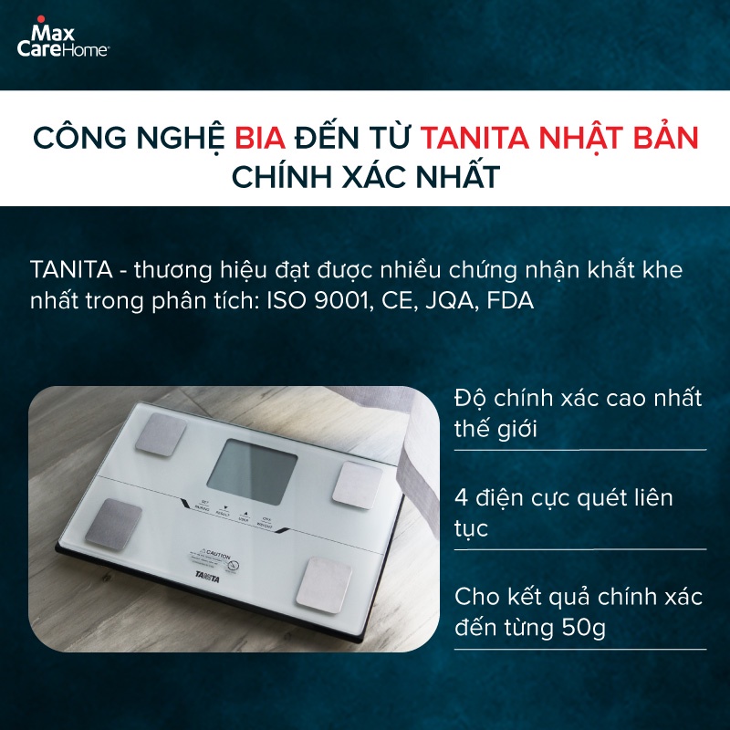 Cân điện tử kết nối điện thoại thông minh, phân tích 10 chỉ số cơ thể Tanita BC402 Nhật Bản chính hãng