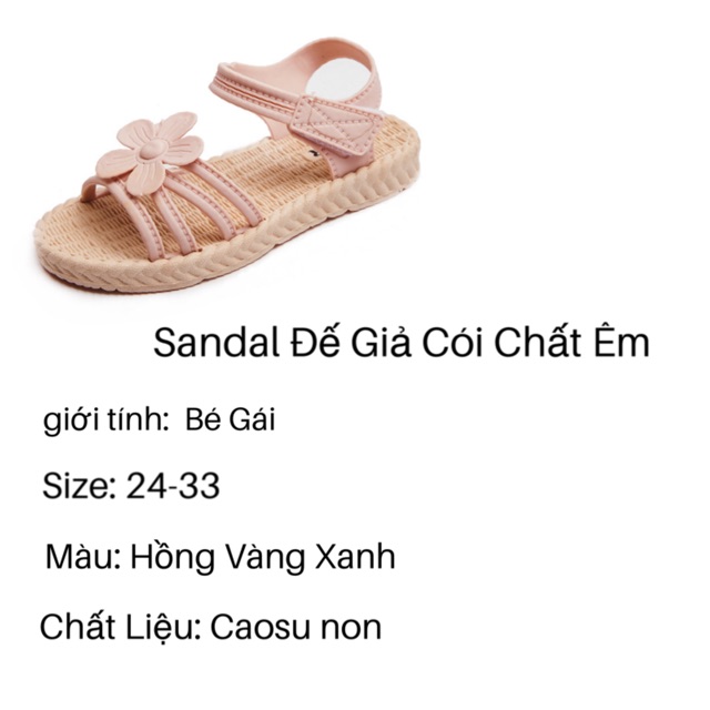 DÉP SANDAL CHO BÉ GÁI SANDAL HOA MỀM XINH XẮN M981