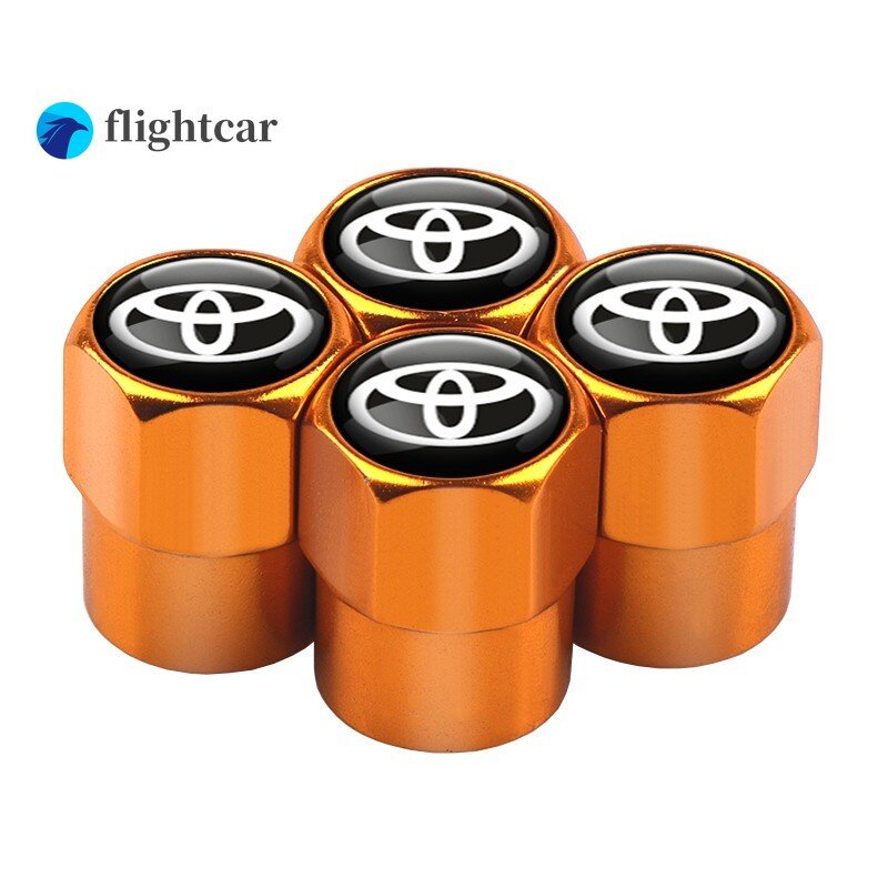 TOYOTA Set 4 Nắp Van Bánh Xe Hơi Bằng Nhôm Chuyên Dụng Cao Cấp