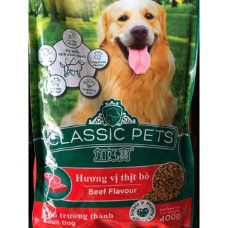 Thức ăn hạt cho chó lớn Classic Pet Adult vị bò bao 400g