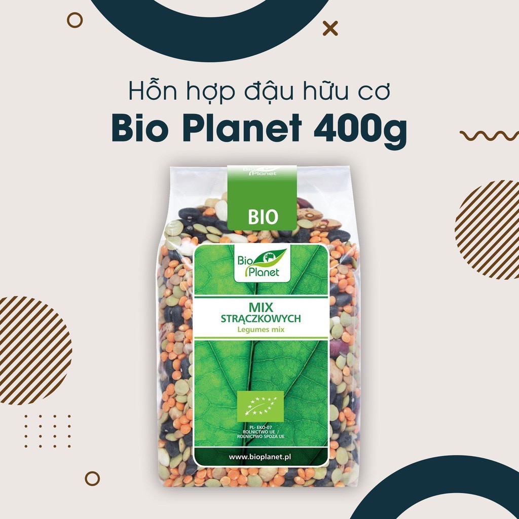 Đậu hạt hữu cơ tổng hợp hãng Bio Planet Ba Lan nấu cháo, đồ ăn dặm cho bé