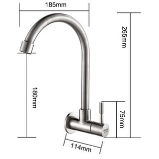 Vòi chậu rửa chén lạnh sus 304