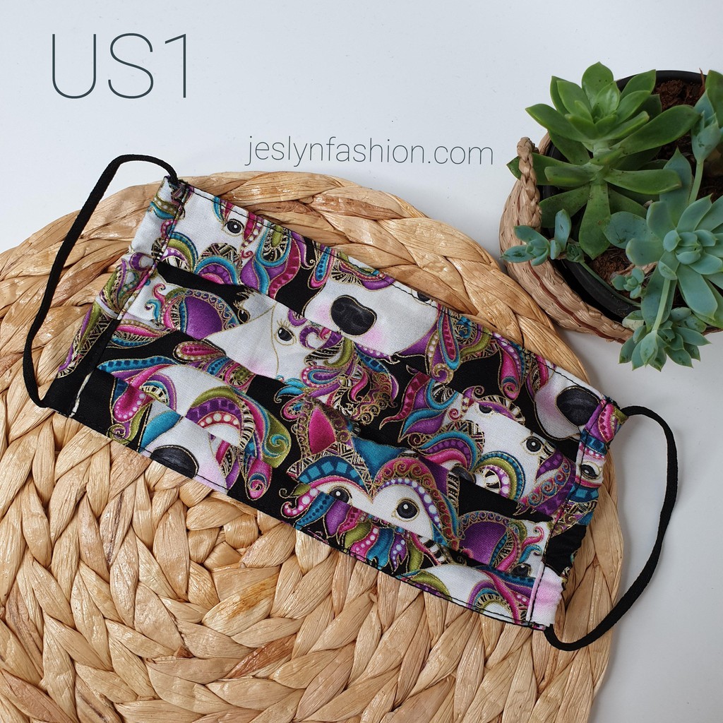 Khẩu trang vải họa tiết thú cưng US1