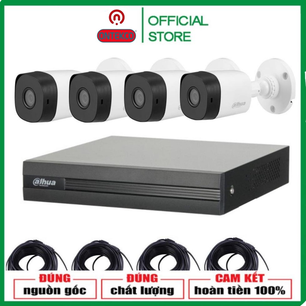 [ĐỦ PK LẮP ĐẶT] Trọn Bộ Camera Giám Sát Dahua 2.0MP Full HD 1080P