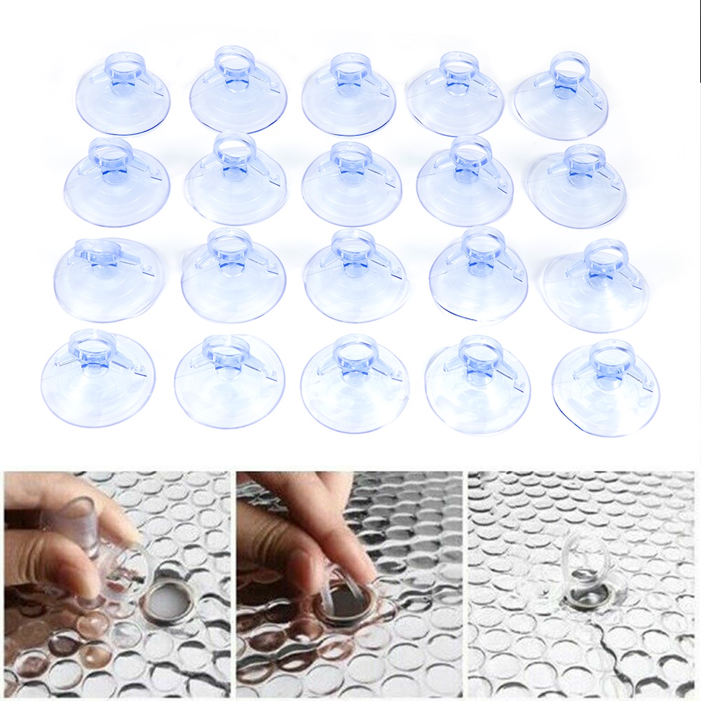 Set 20 cốc hút có đuôi kéo dán cửa sổ xe hơi 4.5cm tiện lợi