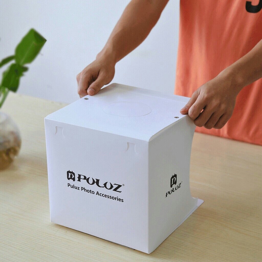 Hộp chụp hình sản phẩm size 22x23x24cm phiên bản mới 2 thanh LED 40 bóng-6 phông nền. | BigBuy360 - bigbuy360.vn