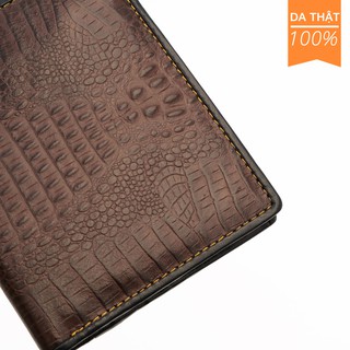 Ví nam da bò dập vân cá sấu Fttleather mã VB0143