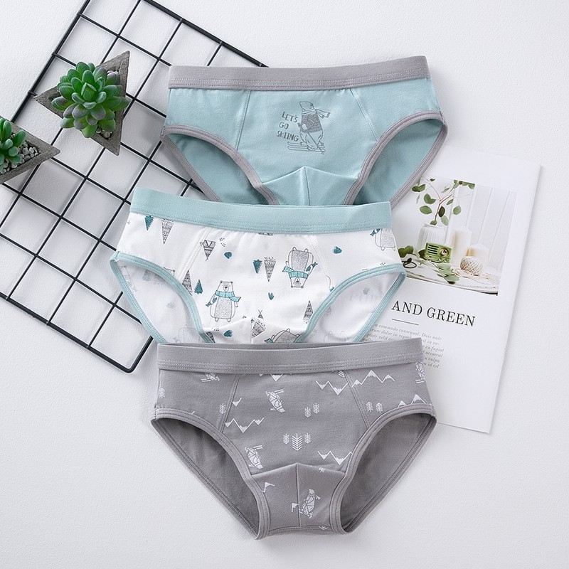 Set 3 Quần Lót Boxer In Hình Dễ Thương Cho Bé Trai