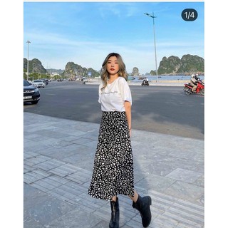 SET ÁO THUN KÈM CHÂN VÁY BEO (KÈM VIDEO HÌNH THẬT)