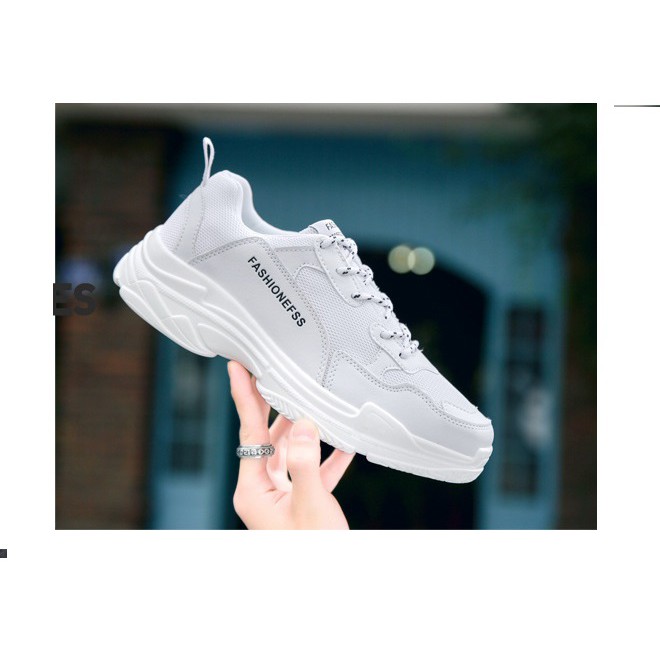 GiàyThể Thao  Nam Giày Sneaker tăng chiều cao 5cm  kiểu mới nhẹ êm mềm giữ nhiệt SN59 mầu trắng