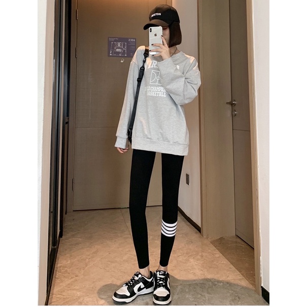 VN357 Quần legging thom kẻ ngang chất đẹp