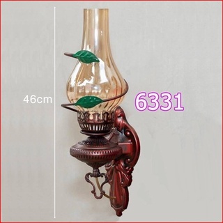 Đèn tường trang trí hình đèn dầu t6331 sử dụng điện 220v tặng kèm bóng đèn led, chao đèn bằng thủy tinh dày dặn