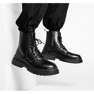 (VIDEO THẬT HÀNG TUYỂN CHỌN) - Giày bốt nam bốt cổ cao khóa zip tăng chiều cao 7 cm phiên bản Martin boots zip 2023
