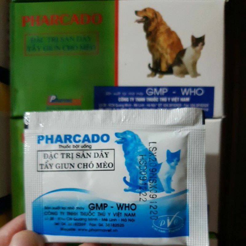 Pharcado 2g giun sán chó mèo date mới liên tục