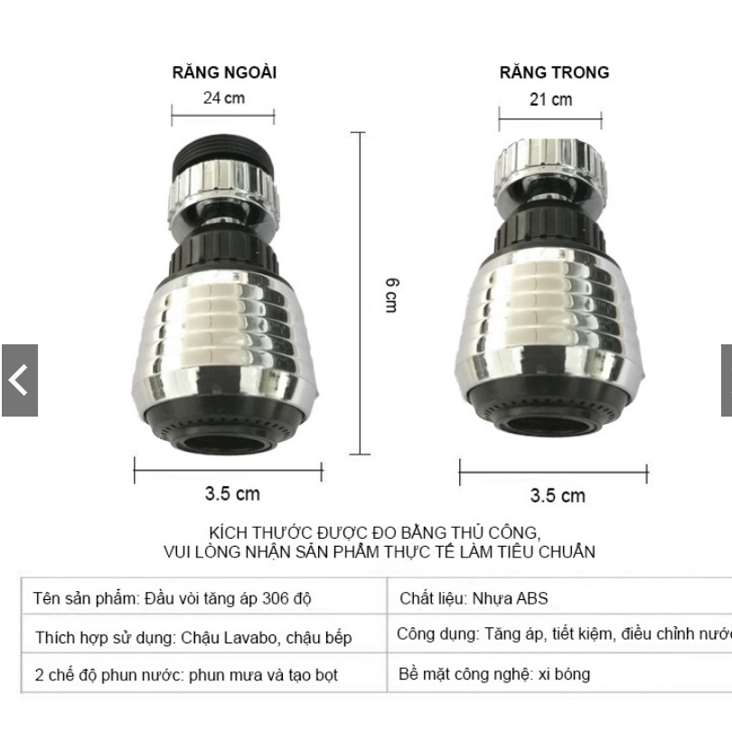 {sale Sốc}Đầu vòi nước tăng áp đa năng 360 độ