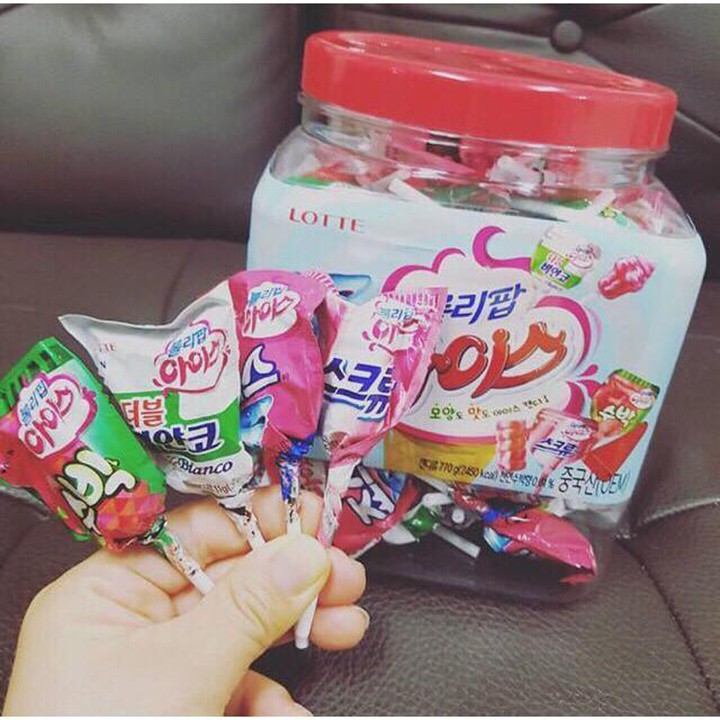 1 CÂY KẸO MÚT LOLLIPOP ICE LOTTE HÀN QUỐC SIÊU CUTE [GIAO NGẨU NHIÊN]- ĐỒ ĂN VẶT-KẸO-ĂN VẶT-TẾT