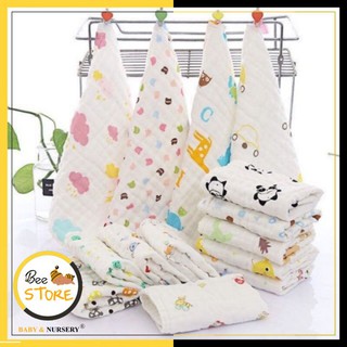 [MỞ KHO SỈ BÁN LẺ] Set 5 Khăn Sữa Xô Cho Bé Kèm Túi Zip, Set 5 Khăn Mặt Hình Thú Kiluta