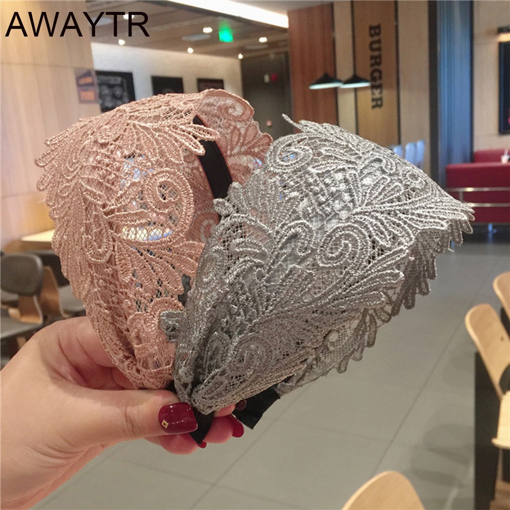 Băng Đô Ren Cài Tóc Phong Cách Retro Thanh Lịch Cho Nữ