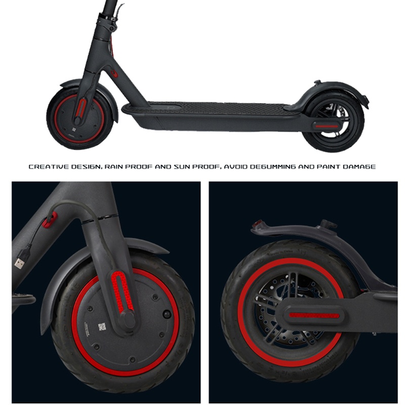 Miếng Dán Phản Quang Bảo Vệ Bánh Xe Scooter Điện M365 Pro