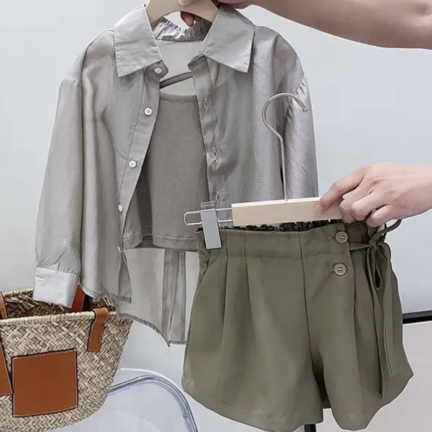 Set Đồ Mùa Hè 5 Món Gồm Áo Ba Lỗ Dáng Rộng Thoải Mái Phong Cách Phương Tây Cho Bé Gái